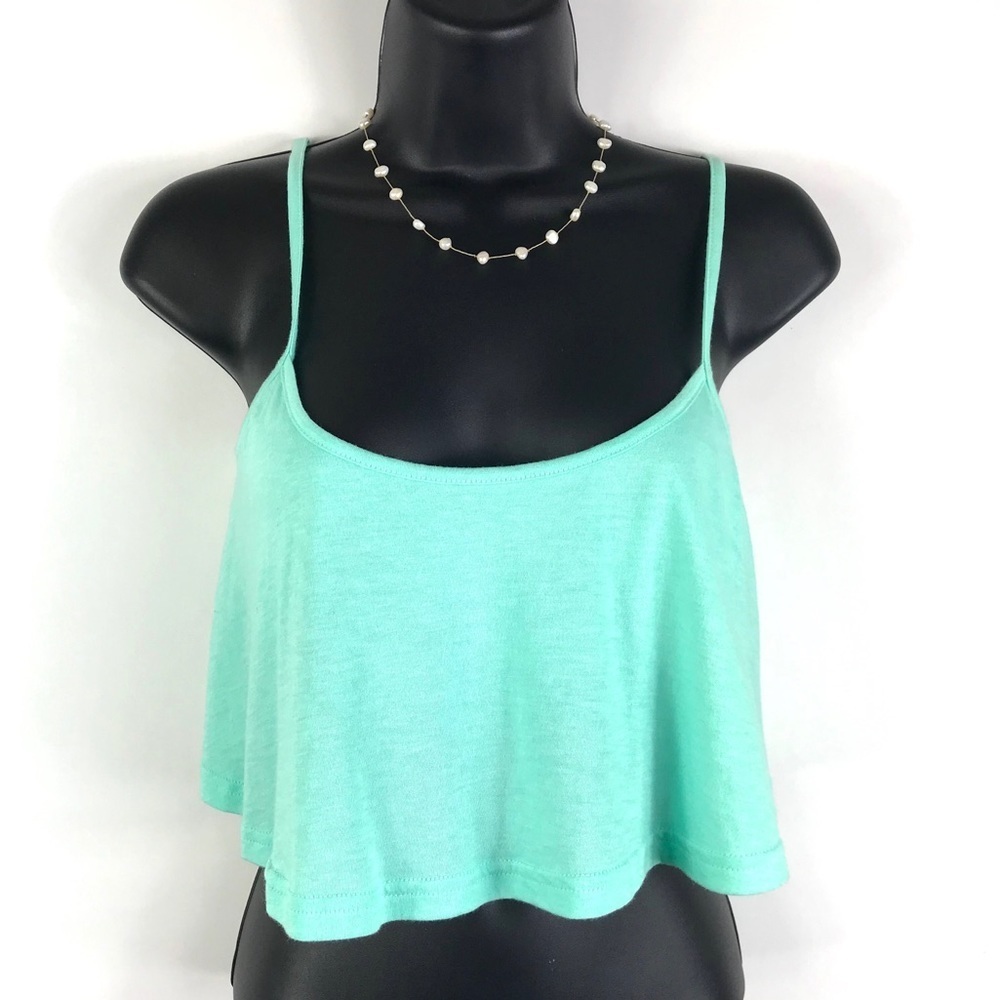Blue Flowy Cami Crop Top